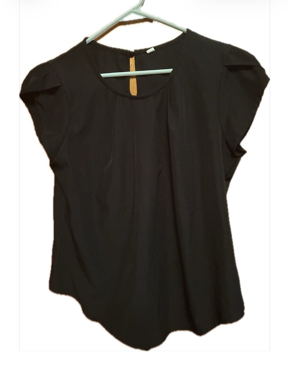 Source Unknown Black Short-Sleeve Scoop Neck Blouse